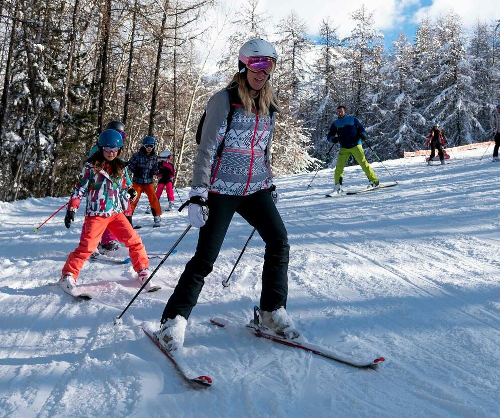 Ski en famille au Sauze Â© Ubaye Tourisme